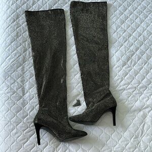 Over the Knee Rhinestones Sparkling Boots